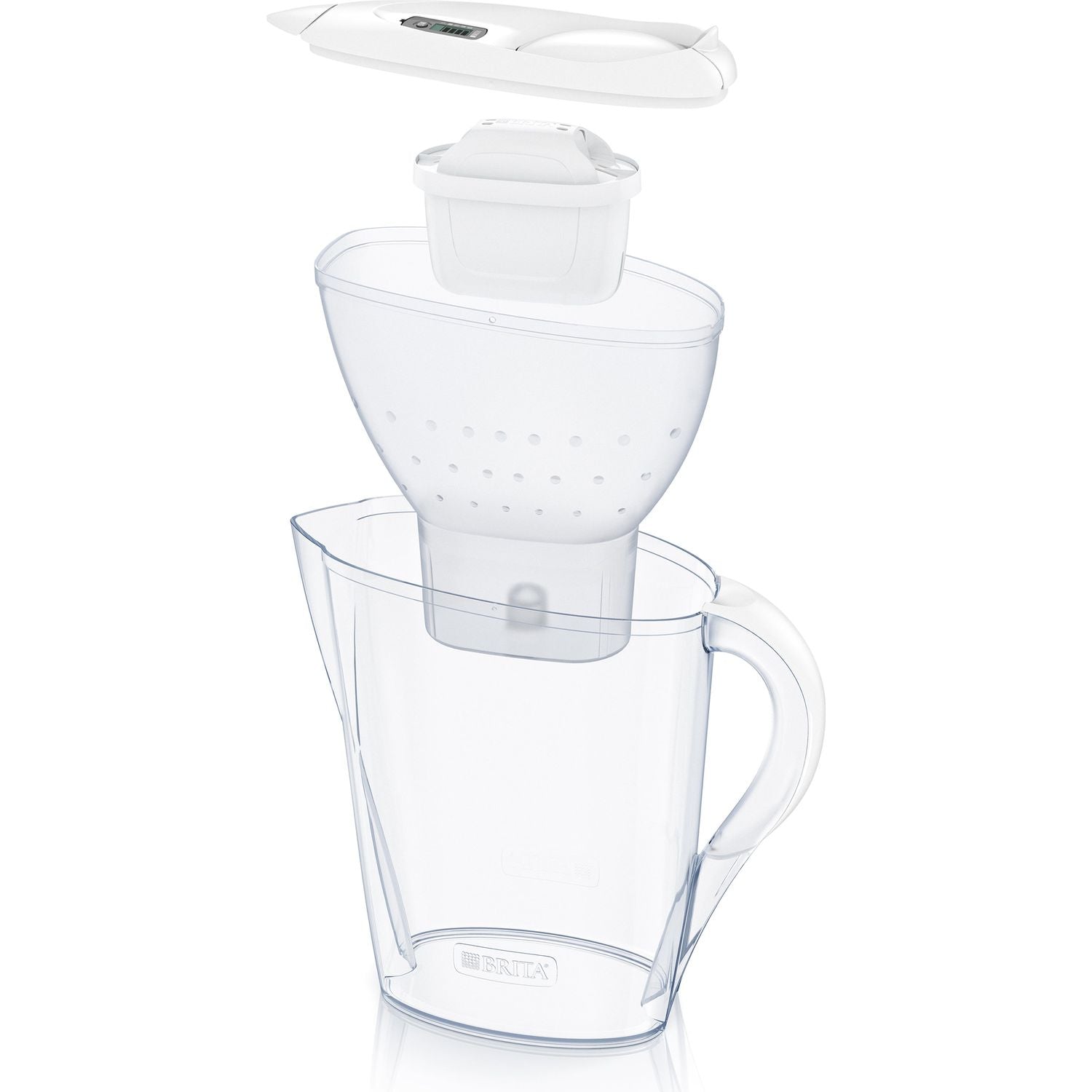 BRITA - Caraffa filtrante Marella bianca 2.4 Litri - Incluso 1 x filtro Maxtra Pro All-in-1